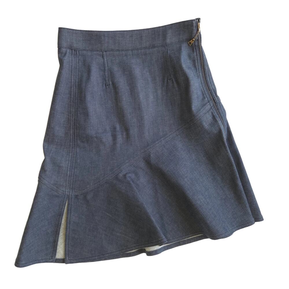 Louis Vuitton Blue Stretch-Blend Cotton Denim A-Line Skirt, EU 36 (Small)